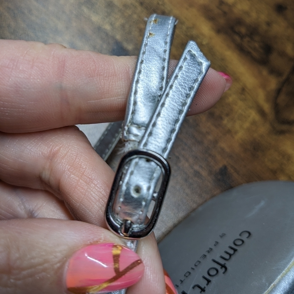 Comfort Plus by Predictions Silver Strappy Sandals - Picture 9 of 11